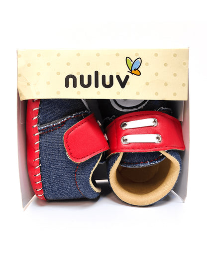 nuluv Blue Velcro Shoes-Party Booties-For Infants