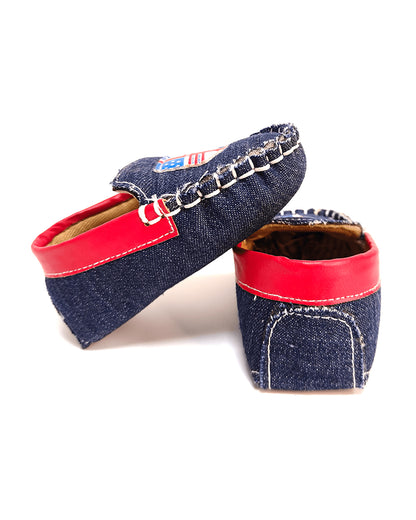 nuluv Blue Velcro Loafers-Party Booties-For Infants