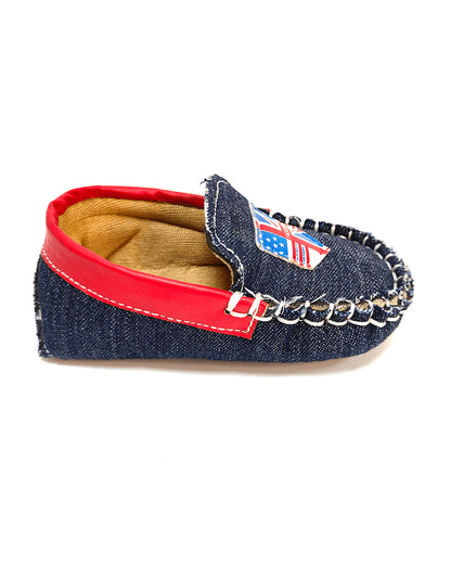 nuluv Blue Velcro Loafers-Party Booties-For Infants