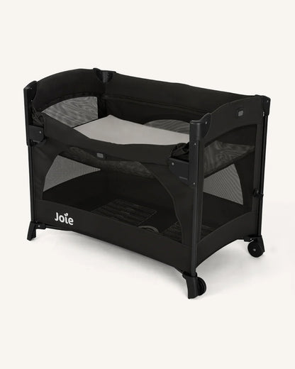 Joie Kubbie Sleep Bedside Crib & Travel Cot-With Removable Mattress-Compact Fold-Includes Travel Bag-Shale-For 0 to 36M