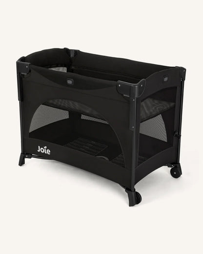 Joie Kubbie Sleep Bedside Crib & Travel Cot-With Removable Mattress-Compact Fold-Includes Travel Bag-Shale-For 0 to 36M