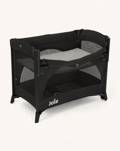 Joie Kubbie Sleep Bedside Crib & Travel Cot-With Removable Mattress-Compact Fold-Includes Travel Bag-Shale-For 0 to 36M