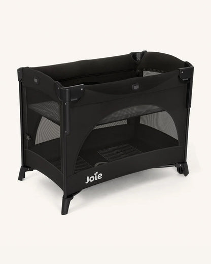 Joie Kubbie Sleep Bedside Crib & Travel Cot-With Removable Mattress-Compact Fold-Includes Travel Bag-Shale-For 0 to 36M