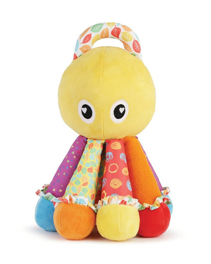 nuluv Activity Octopus Rattle Toy-Plush Rattle-Smooth Edges BPA and PVC Free-Multicolor-3M+