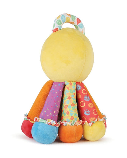 nuluv Activity Octopus Rattle Toy-Plush Rattle-Smooth Edges BPA and PVC Free-Multicolor-3M+