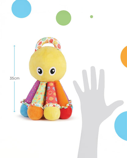 nuluv Activity Octopus Rattle Toy-Plush Rattle-Smooth Edges BPA and PVC Free-Multicolor-3M+