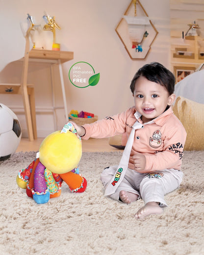 nuluv Activity Octopus Rattle Toy-Plush Rattle-Smooth Edges BPA and PVC Free-Multicolor-3M+