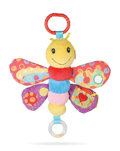 nuluv Butterfly Cot Rattle Teether Toy-Easy Attachment with Stroller & Crib-For Infants