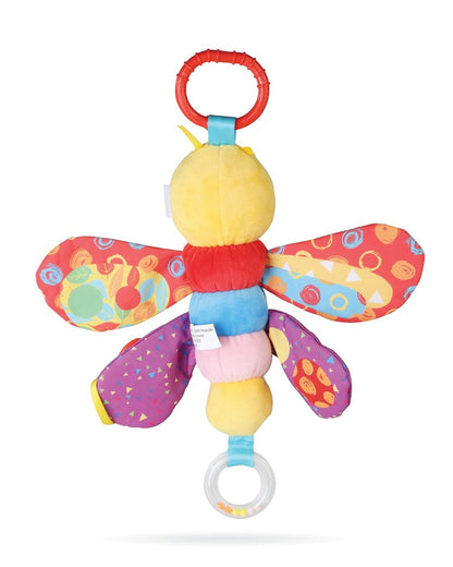 nuluv Butterfly Cot Rattle Teether Toy-Easy Attachment with Stroller & Crib-For Infants
