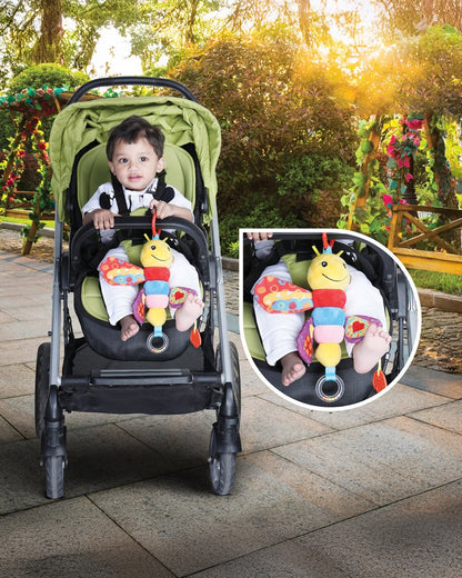 nuluv Butterfly Cot Rattle Teether Toy-Easy Attachment with Stroller & Crib-For Infants
