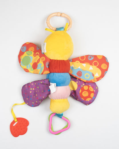 nuluv Butterfly Cot Rattle Teether Toy-Easy Attachment with Stroller & Crib-For Infants