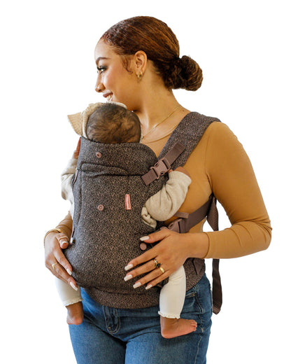 Infantino Flip 4-in-1 Convertible Baby Carrier-With 4 Carrying Positions-Head Support For Extra Comfort-Adjustable Waist Belt-For 0 to 3Y ( 3.5 to 14 Kg)-Leopard