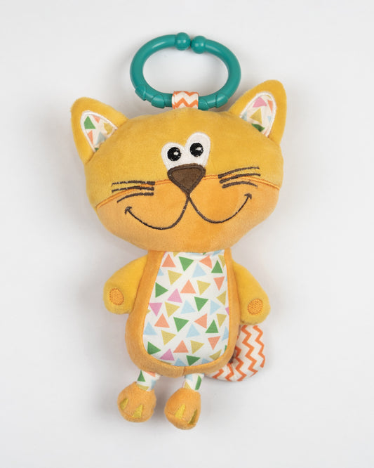 nuluv Kitty Musical Toy-Plush Cat-Smooth Edges BPA and PVC Free-Orange-3M+