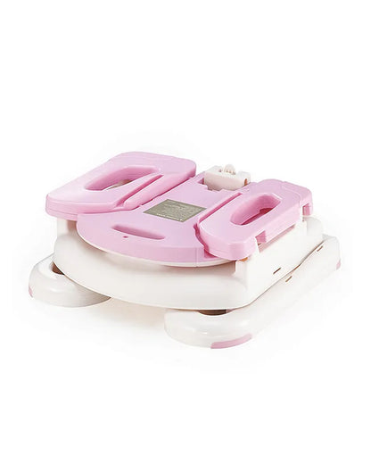 Mastela Fold Up Booster Seat-Booster Seat to Toddler Seat Mode-With Removable Tray-3 Point Harness-4 Height Adjustable Positions-For Infants-6M to 48M-Pink
