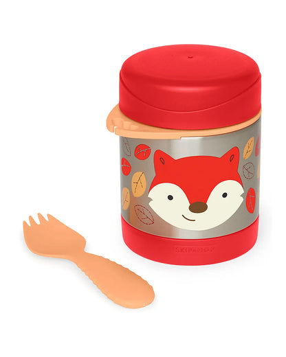 Skip Hop Zoo Stainless Steel Insulated Food Jar-With Spork-Fox-For Feeding Infants