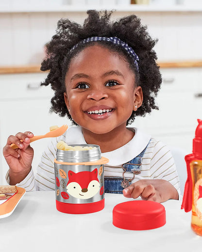 Skip Hop Zoo Stainless Steel Insulated Food Jar-With Spork-Fox-For Feeding Infants