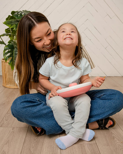 GoBe Snack Spinner-Slide-Leak Resistant Container With Compartments-BPA/PVC Free-Dishwasher Safe-Large-Coral Pink