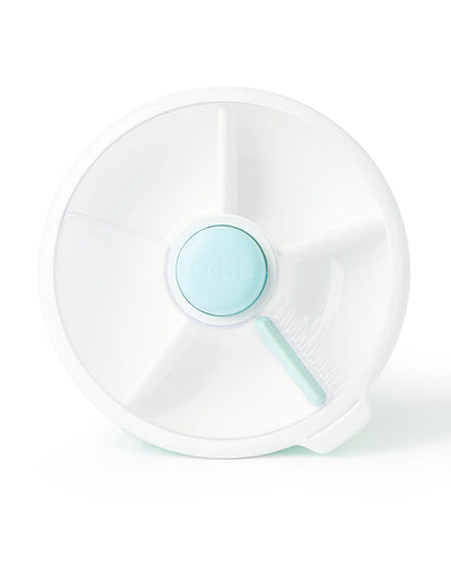 GoBe Snack Spinner-Slide-Leak Resistant Container With Compartments-BPA/PVC Free-Dishwasher Safe-Large-Macaron Blue