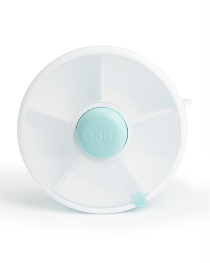 GoBe Snack Spinner-Flip-Leak Resistant Container With Compartments-BPA/PVC Free-Dishwasher Safe-Small-Macaron Blue