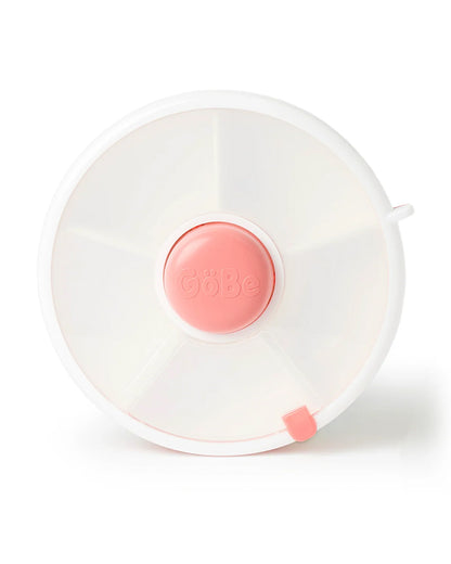 GoBe Snack Spinner-Flip-Leak Resistant Container with Compartments-BPA/PVC Free-Dishwasher Safe-Small-Coral Pink