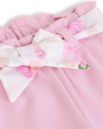 Chicco Pastel Pink Leggings-Cotton Blend-Solid-For Infants