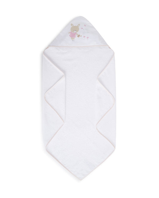 Chicco Hooded Baby Bath Towel-100% Organic Cotton-Light Pink