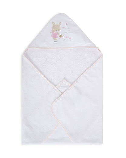 Chicco Hooded Baby Bath Towel-100% Organic Cotton-Light Pink