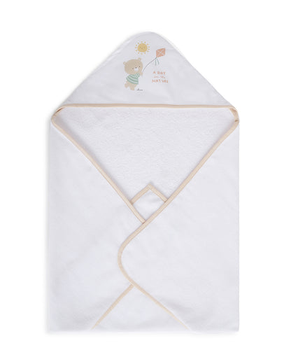 Chicco Hooded Baby Bath Towel-100% Organic Cotton-Light Brown