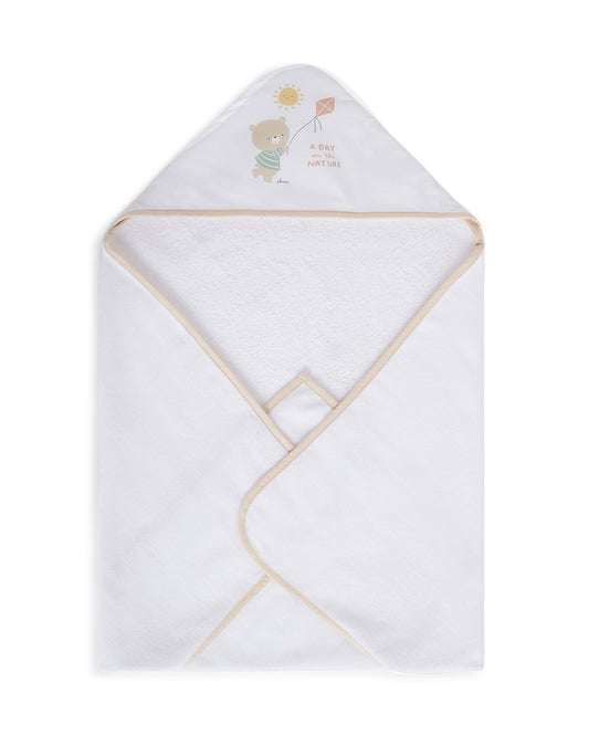 Chicco Hooded Baby Bath Towel-100% Organic Cotton-Light Brown