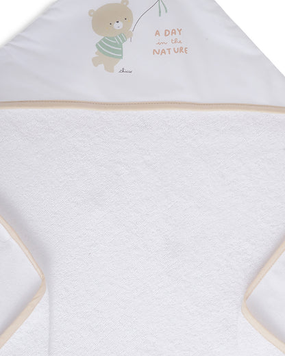 Chicco Hooded Baby Bath Towel-100% Organic Cotton-Light Brown