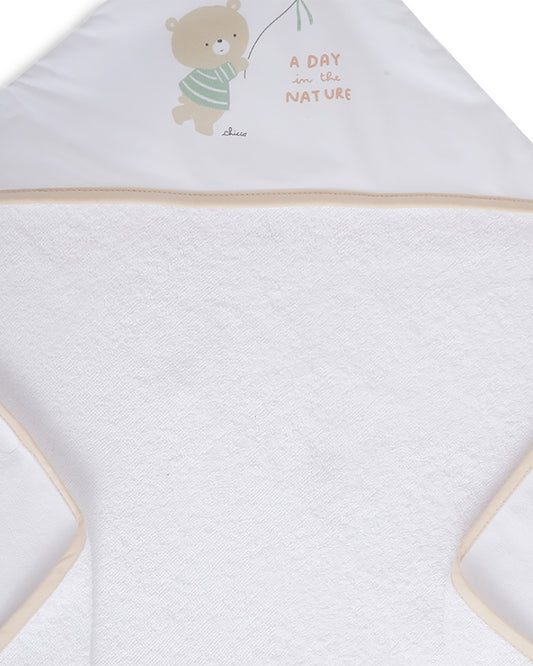 Chicco Hooded Baby Bath Towel-100% Organic Cotton-Light Brown