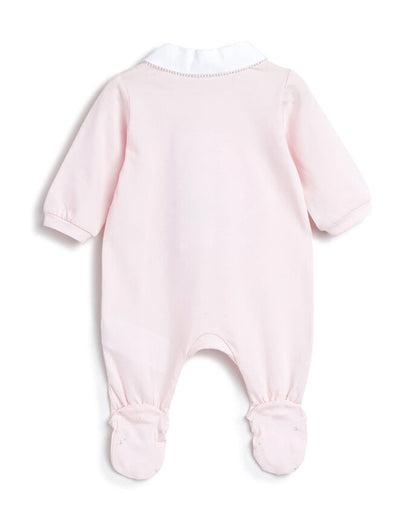 Chicco Light Pink Sleepsuit-Cotton-Embroidered-For Infants