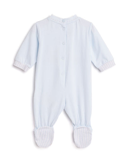 Chicco Light Blue Sleepsuit-Cotton-Embroidered-For Infants