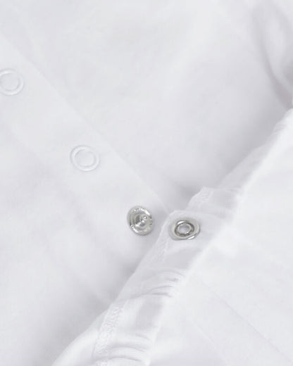 Chicco White Sleepsuit-Cotton-Embroidered-For Infants