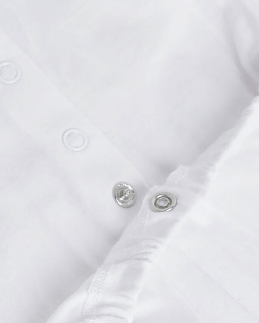Chicco White Sleepsuit-Cotton-Embroidered-For Infants