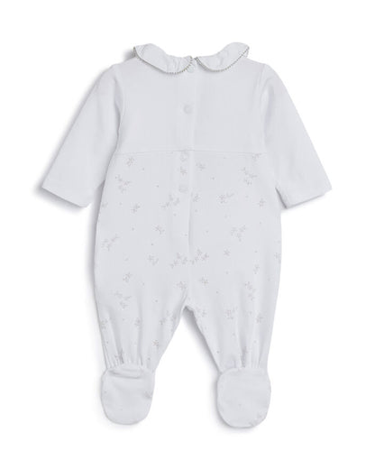 Chicco White Sleepsuit-Cotton-Printed-For Infants