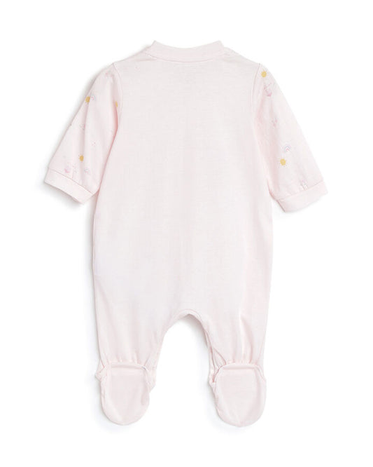 Chicco Pastel Pink Sleepsuit-Cotton-Printed-For Infants