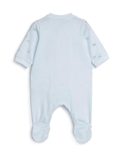 Chicco Light Blue Sleepsuit-Cotton-Printed-For Infants