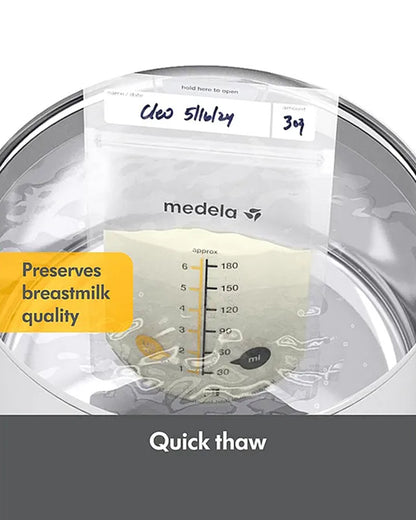 Medela Easy Pour Disposable Breastmilk Storage Bags-180ml-Double Zipper Seal-With Measurement Markings-Pack of 25