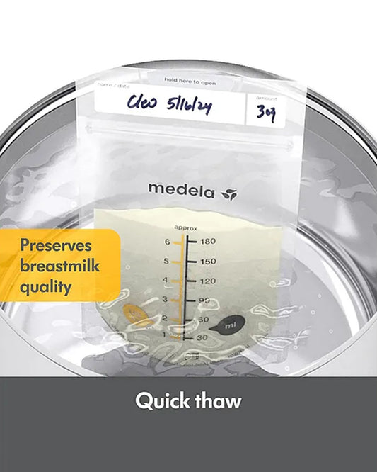 Medela Easy Pour Disposable Breastmilk Storage Bags-180ml-Double Zipper Seal-With Measurement Markings-Pack of 25