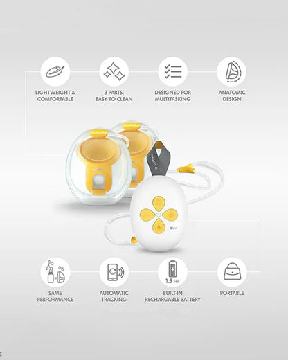 Medela Duo Hands-Free Double Electric Breast Pump-Includes Wearable Collection Cups-Rechargeable Battery-Lightweight and Dishwasher Safe-Intuitive Buttons Control-Stimulation and Expression Modes-9 Adjustable Vacuum Settings
