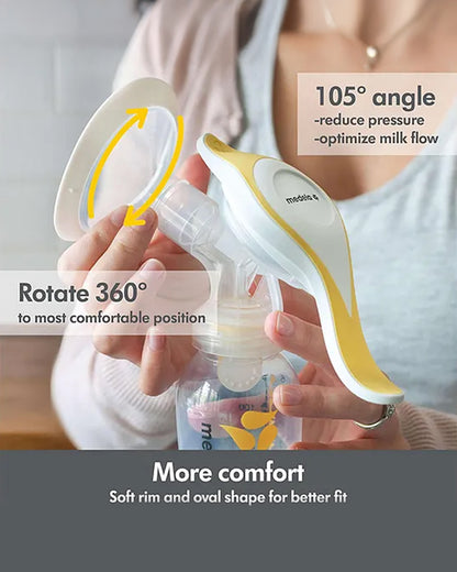 Medela Harmony Manual Breast Pump-Ergonomic Design and Unique Handle for 2 Phase Expression-With 24mm Personal Fit Flex Breast Shield