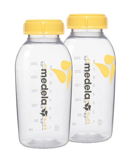 Medela Breastmilk Storage Bottles-Leakproof-BPA Free-With Measurement Markings-250ml-Pack of 2