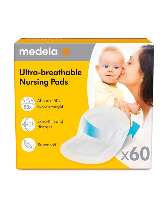 Medela Ultra Breathable Disposable Nursing Pads-Super Absorbent Contoured Design-Pack of 60