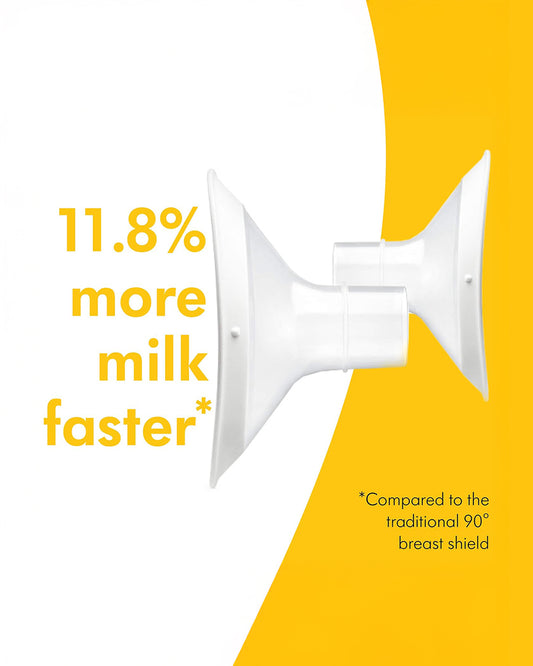 Medela Silicone PersonalFit Flex Breast Shields-105 Degree Angled For Comfortable And Efficient Pumping-BPA Free-Pack of 2