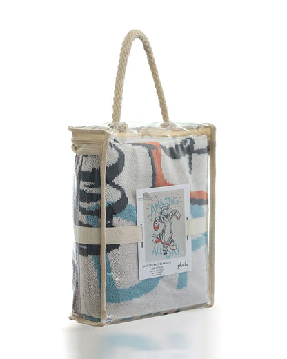 Pluchi Winnie The Pooh Tiger Disney Baby Blanket 100% Cotton Knitted-Ultra Soft Breathable-All Season Use-Grey-For 0M to 18M
