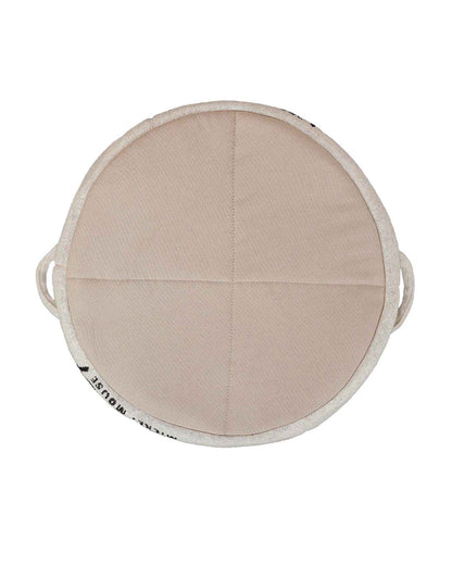 Pluchi Classic Mickey Mouse Laundry Basket-100% Cotton Knited-With Handles-For Clothes & Toys-Ivory