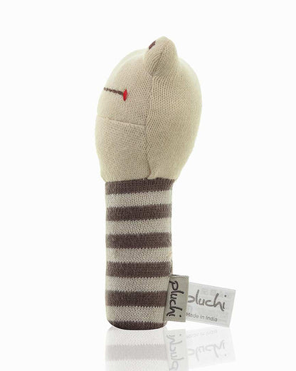 Pluchi Toad Rattle Soft Toy-Promotes Tactile Stimulation-Easily Washable-Knitted Soft Toy-Plush Cuddly Toy For Newborn