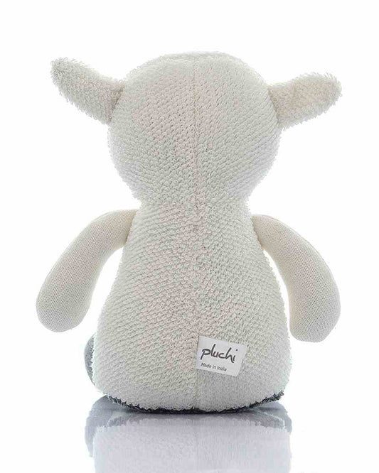 Pluchi Lazy Lamb Soft Toy-Promotes Tactile Stimulation-Easily Washable-Knitted Soft Toy-Plush Cuddly Toy For Newborn