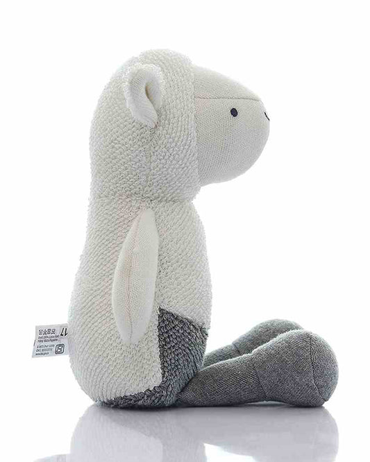 Pluchi Lazy Lamb Soft Toy-Promotes Tactile Stimulation-Easily Washable-Knitted Soft Toy-Plush Cuddly Toy For Newborn